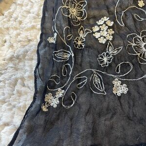 Black shimmery butterfly scarf. Measurements attached. Great condition